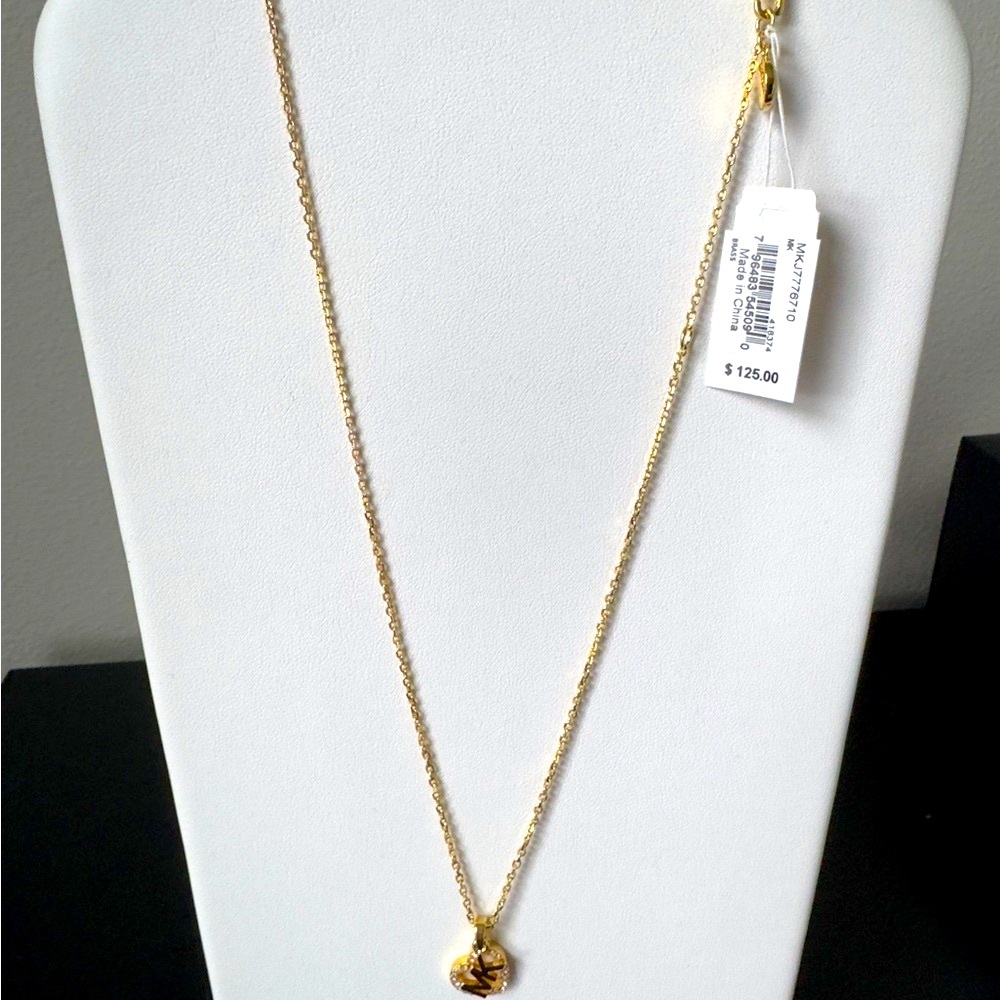 Michael Kors Women's Gold Brass Pendant Necklace (Model: MKJ7776710) - Picture 3 of 4